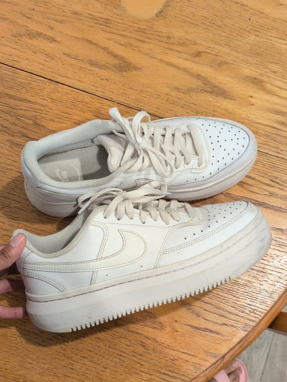 Platform Nike Air Force 1's All White